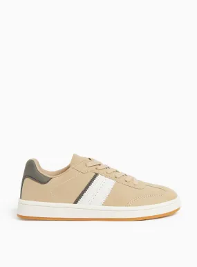 Buy Neutral Beige Side Stripe Court Trainers 4 | Trainers | Tu