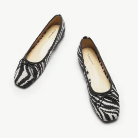 Canvas Ballet Flats (Elena) Zebra