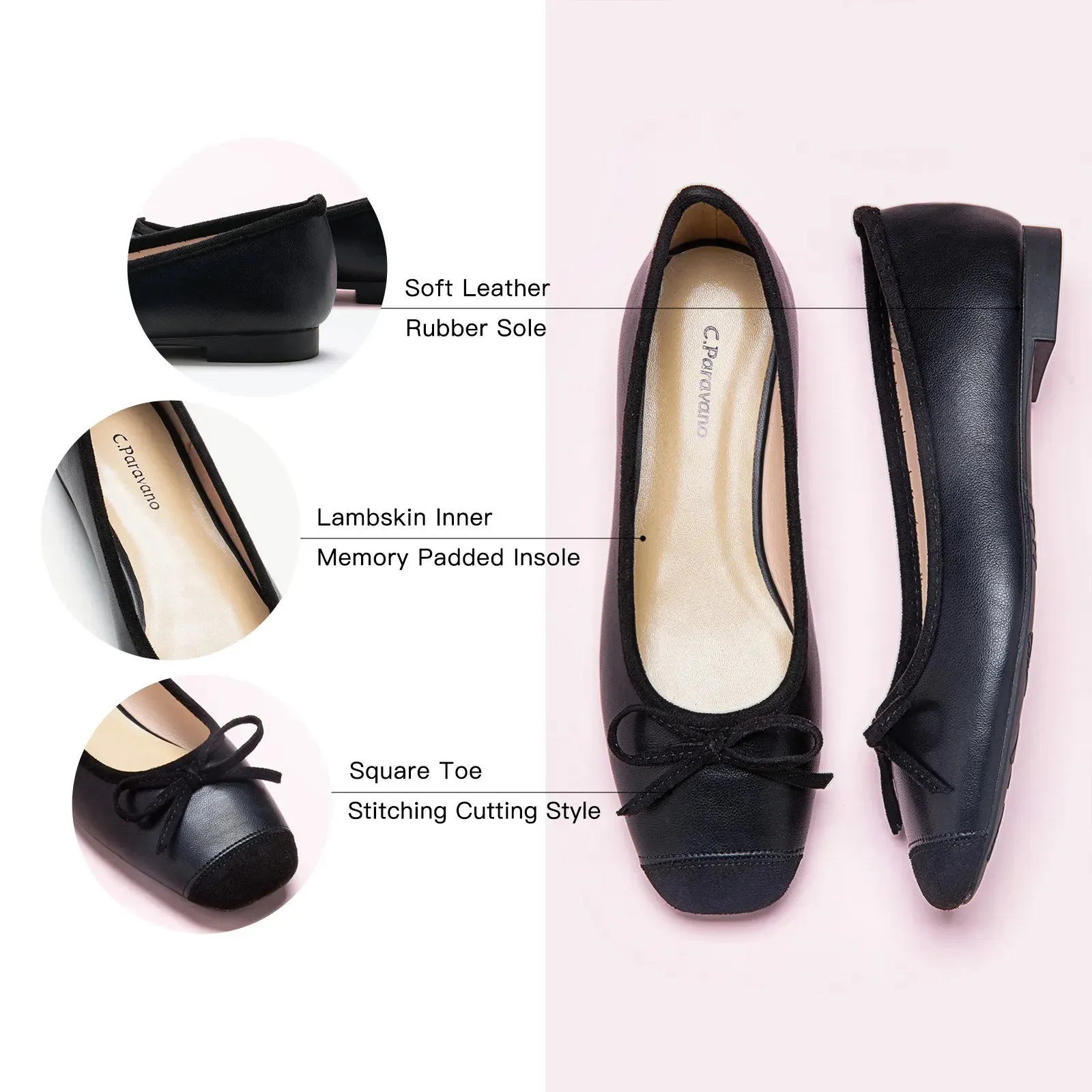 Cap-Toe Ballet Flats (Elena)