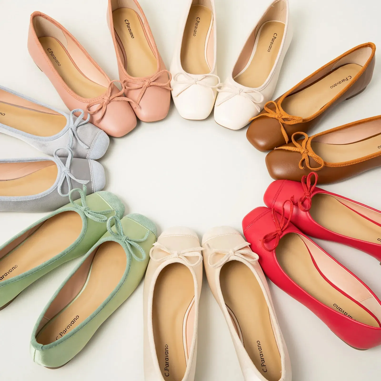 Cap-Toe Silk Ballet Flats (Elena)