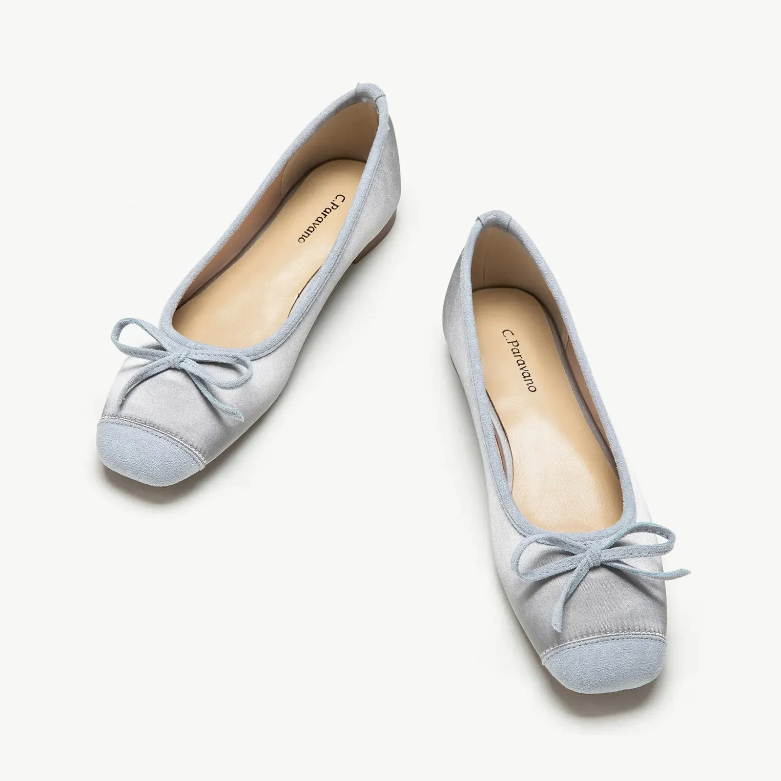 Cap-Toe Silk Ballet Flats (Elena)