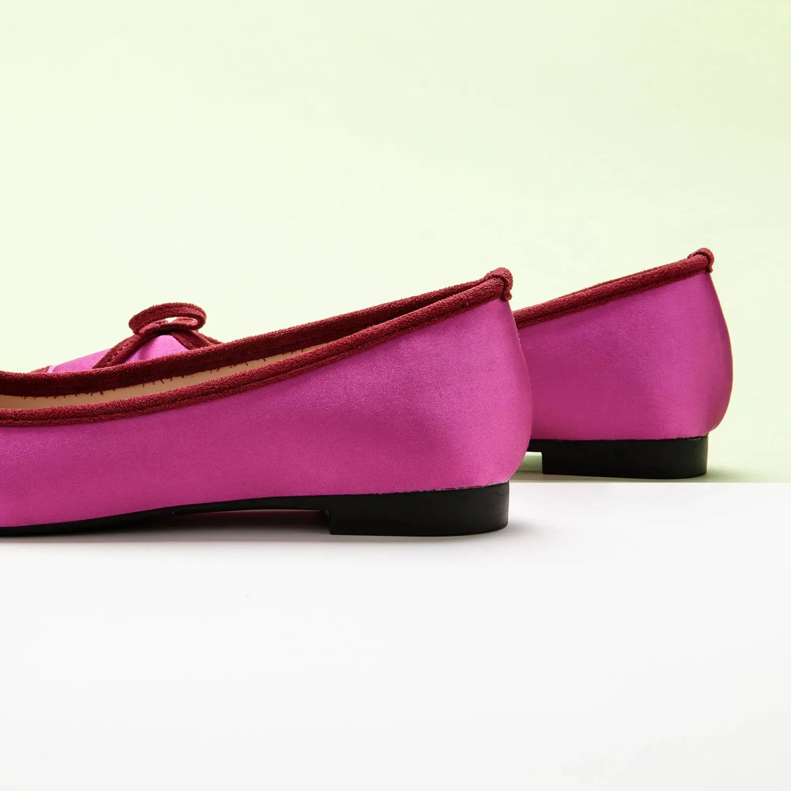 Cap-Toe Silk Ballet Flats (Elena)