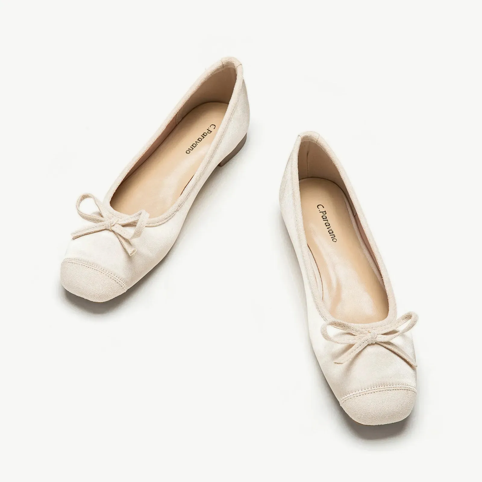 Cap-Toe Silk Ballet Flats (Elena)