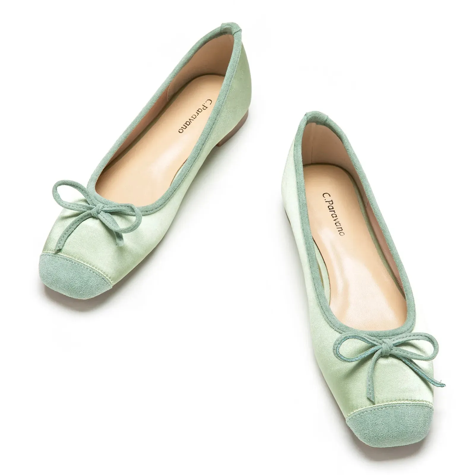 Cap-Toe Silk Ballet Flats (Elena)