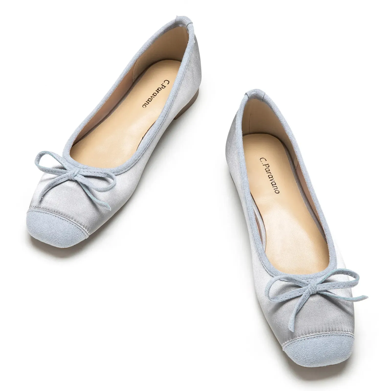 Cap-Toe Silk Ballet Flats (Elena)