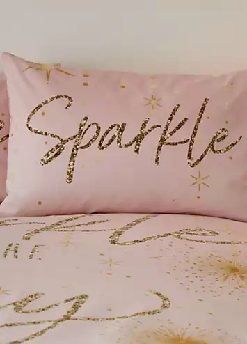 Catherine Lansfield Christmas Pink Sparkle Duvet Cover Set | Kaleidoscope