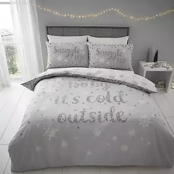 Catherine Lansfield Grey Baby It’s Cold Outside Christmas Duvet Cover Set | Kaleidoscope