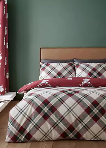 Catherine Lansfield Munro Stag Duvet Cover Set - Red | Kaleidoscope