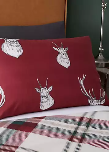 Catherine Lansfield Munro Stag Duvet Cover Set - Red | Kaleidoscope