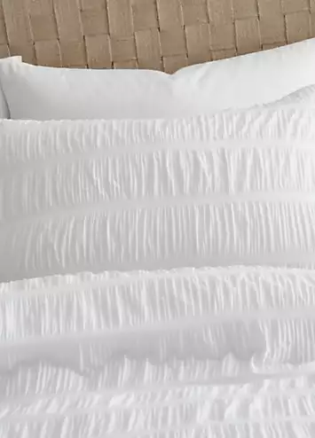 Catherine Lansfield White Seersucker Duvet Cover Set | Kaleidoscope