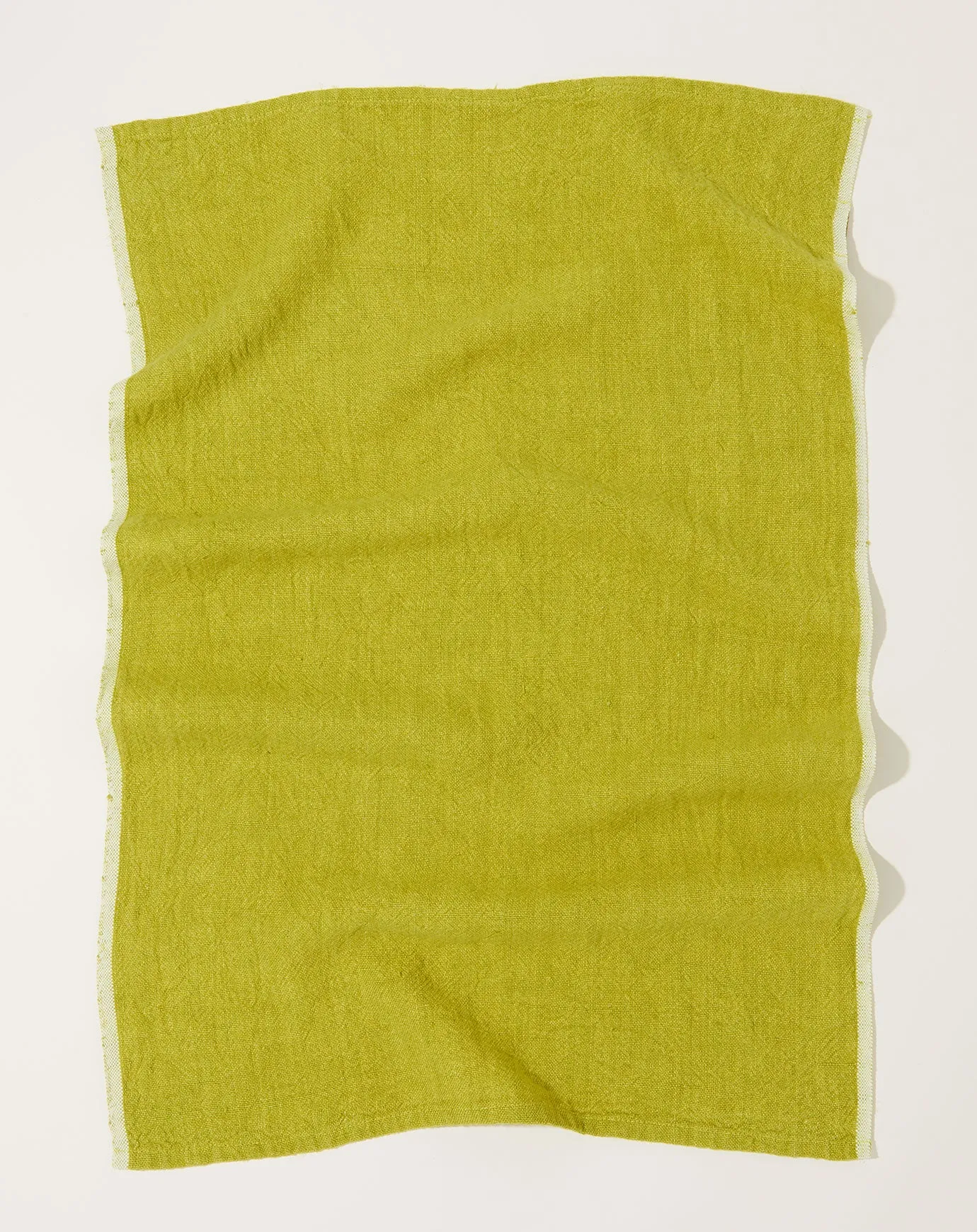 Chunky Linen Towels in Lime, Set of 2