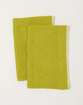 Chunky Linen Towels in Lime, Set of 2