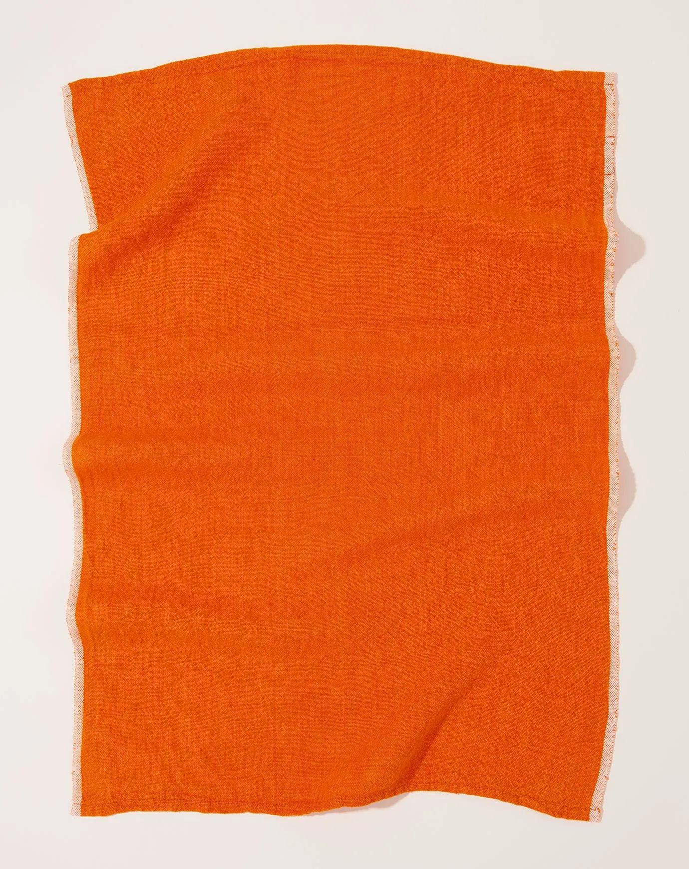 Chunky Linen Towels in Orange, Set of 2