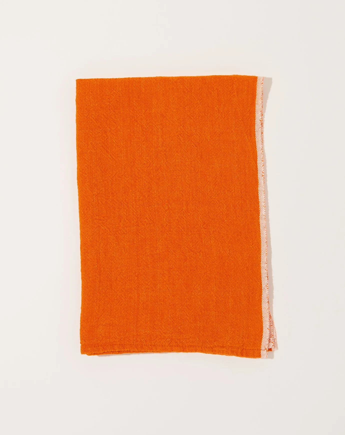 Chunky Linen Towels in Orange, Set of 2