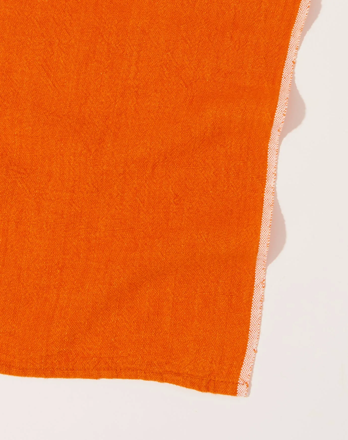 Chunky Linen Towels in Orange, Set of 2