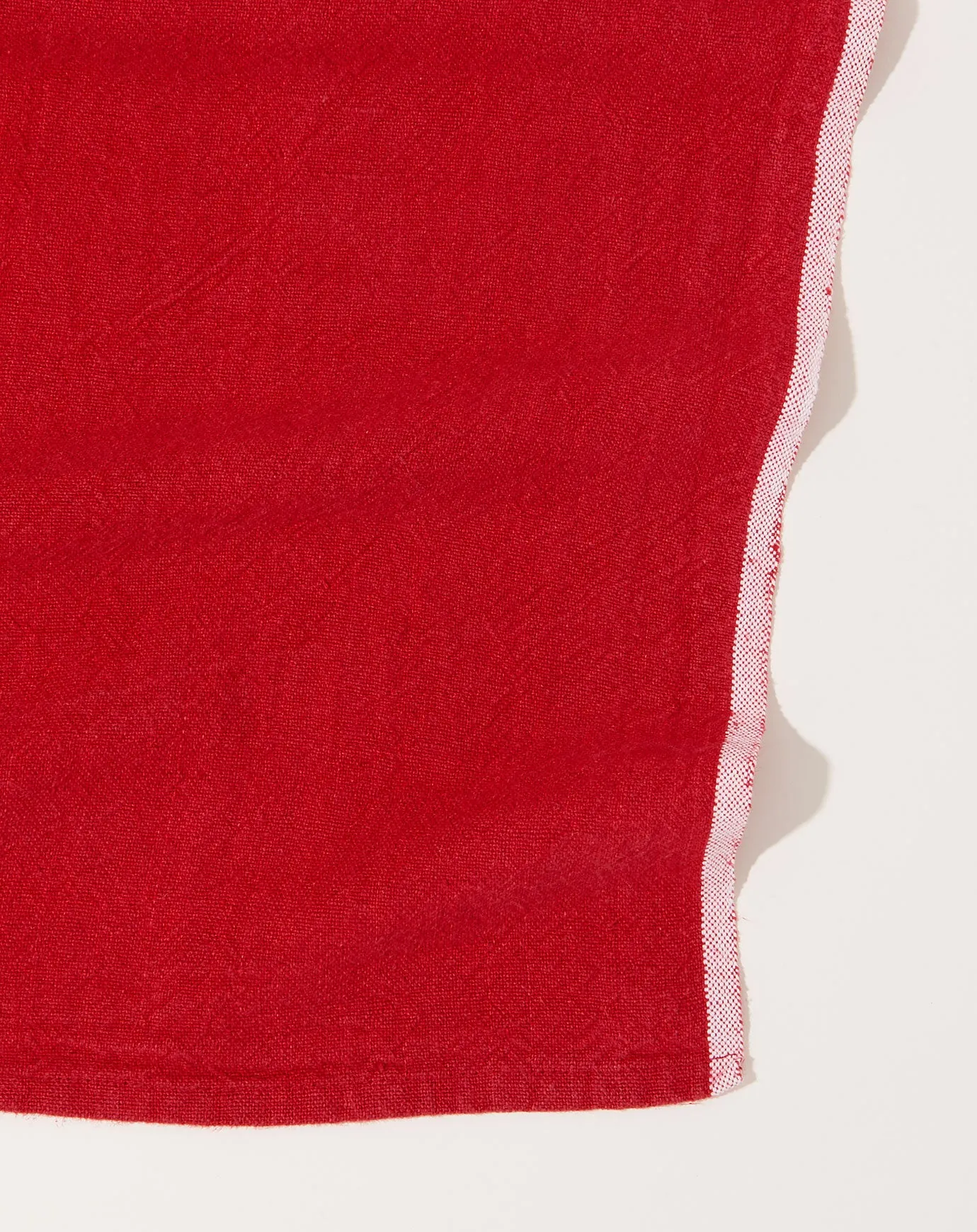 Chunky Linen Towels in Red, Set of 2