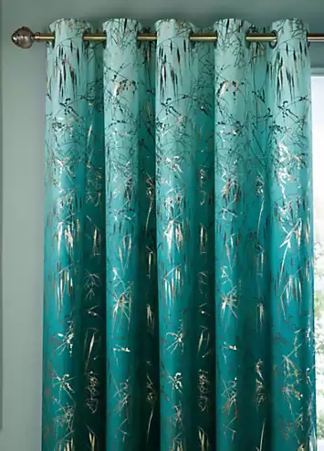 Clarissa Hulse Meadow Grass Pair of Lined Eyelet Curtains | Kaleidoscope