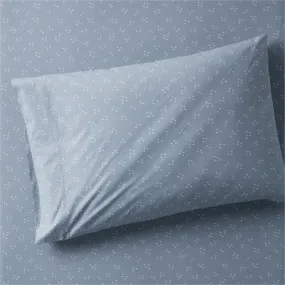 Crate&Barrel Cozy Cloud Twinkle Mist Blue Washed Organic Cotton Pillowcase