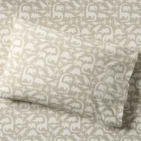 Crate&Barrel Stay Cool Dino TowerOrganic Cotton Kids Pillowcase