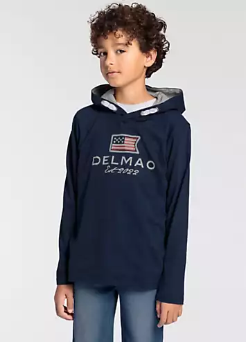 DELMAO Kids Logo Print Hoodie | Grattan