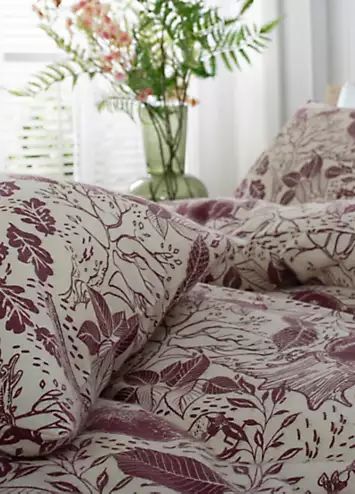 Deyongs Hidden Forest Brushed Cotton Duvet Cover Set - Red | Kaleidoscope