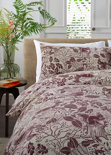 Deyongs Hidden Forest Brushed Cotton Duvet Cover Set - Red | Kaleidoscope