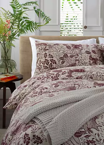 Deyongs Hidden Forest Brushed Cotton Duvet Cover Set - Red | Kaleidoscope