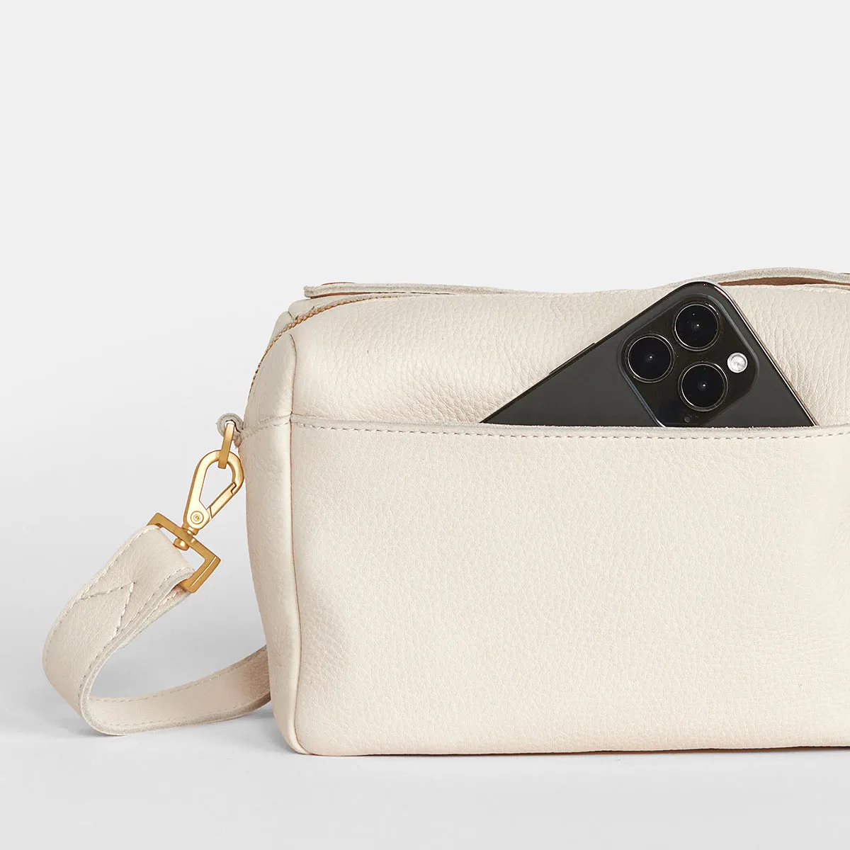 Evan Crossbody | Calla Lily White/Brushed Gold | Sml