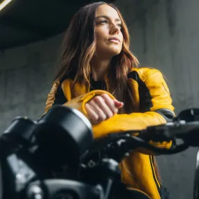 Fiona Yellow Leather Jacket