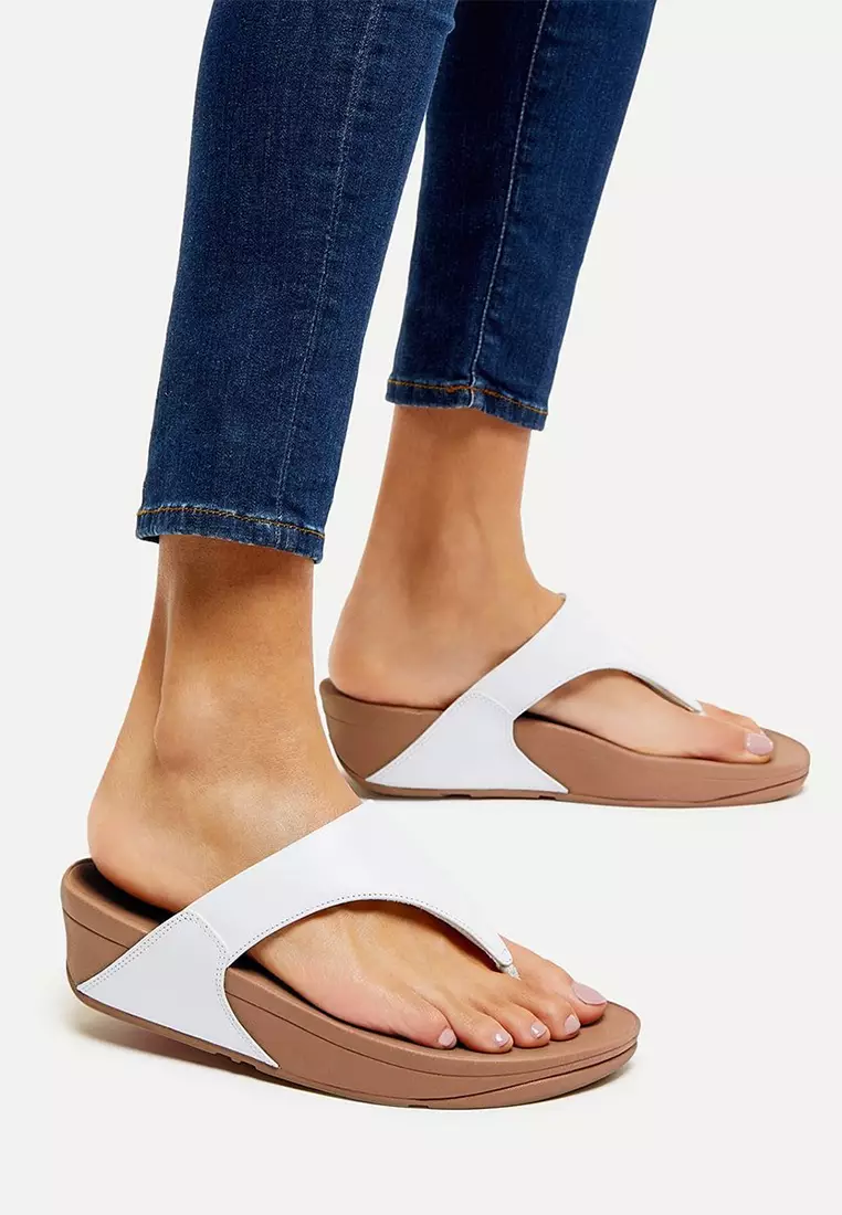 FitFlop FitFlop LULU Women's Leather Toepost Sandals - White (I88-024)