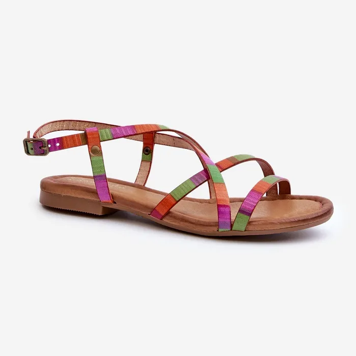 Flat Leather Women's Sandals Maciejka 06635-39 Multicolor multicolored