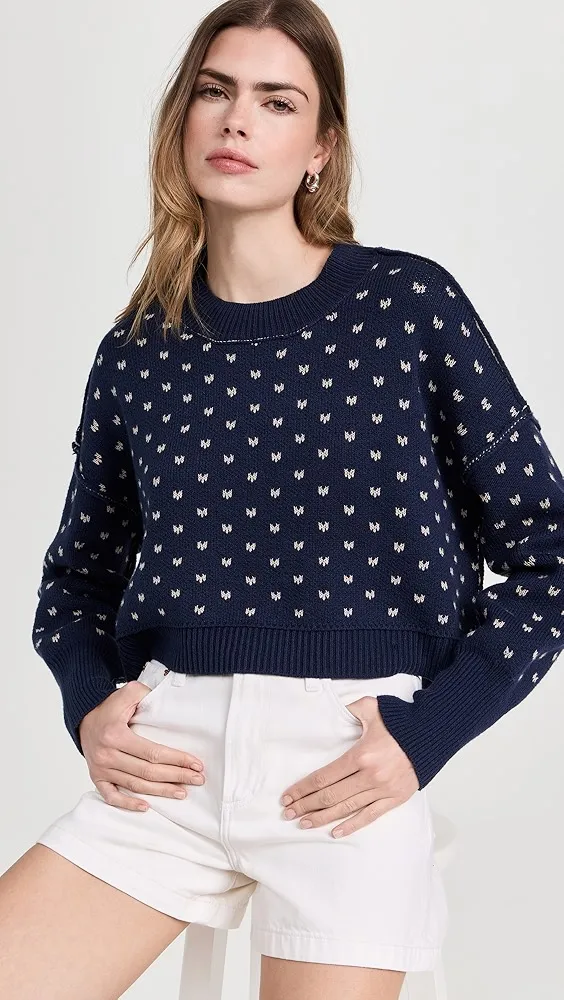 Free People   Pattern Easy Street Crop Pullover 