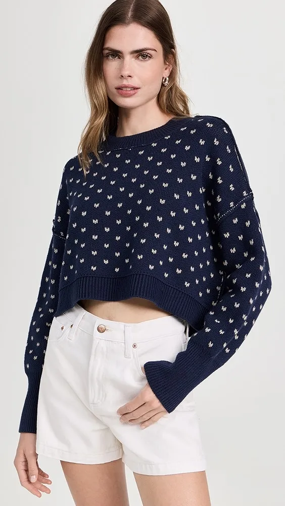 Free People   Pattern Easy Street Crop Pullover 