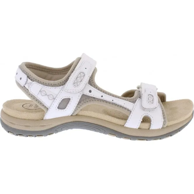 Free Spirit  Womens Frisco White Double Strap Riptape Sandals 40543