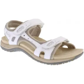 Free Spirit  Womens Frisco White Double Strap Riptape Sandals 40543