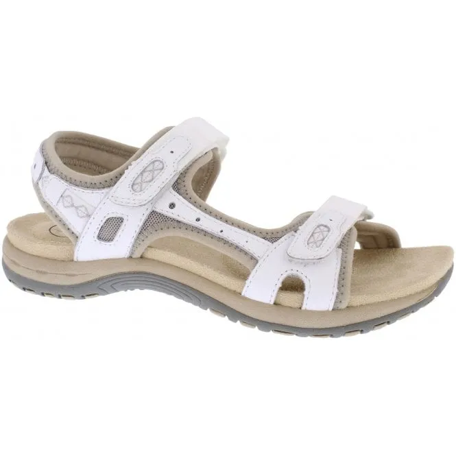 Free Spirit  Womens Frisco White Double Strap Riptape Sandals 40543