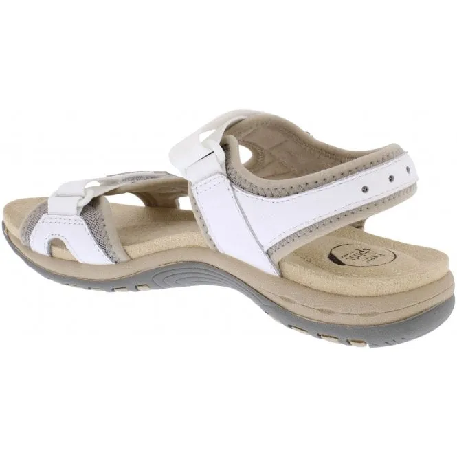 Free Spirit  Womens Frisco White Double Strap Riptape Sandals 40543