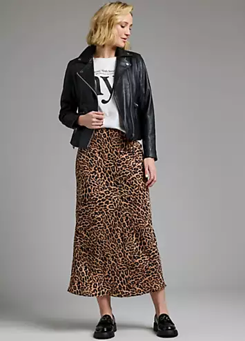 Freemans Leopard Bias Skirt | Grattan