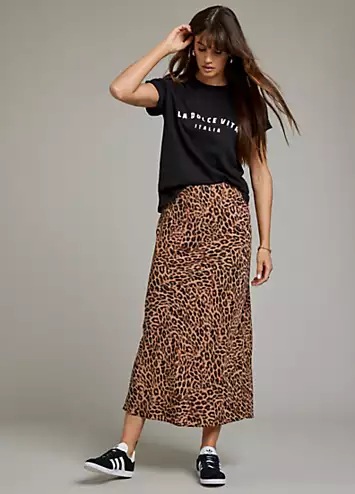 Freemans Leopard Bias Skirt | Grattan