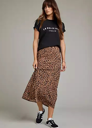 Freemans Leopard Bias Skirt | Grattan