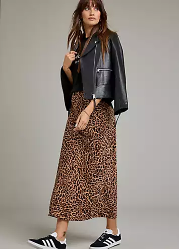 Freemans Leopard Bias Skirt | Grattan