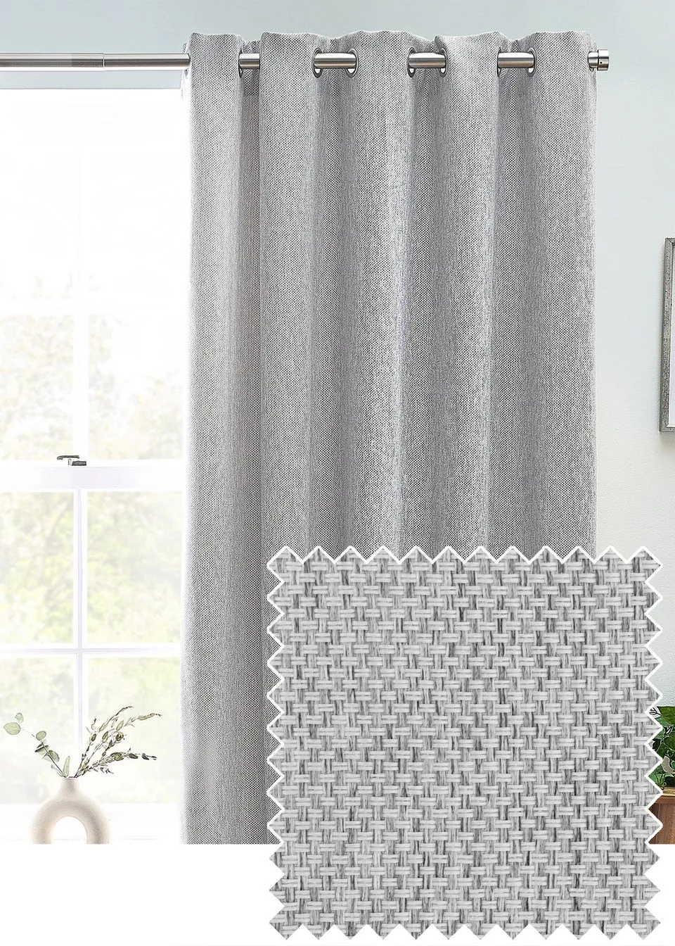 furn. Cara Woven Eyelet Curtains