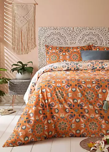 furn. Folk Flora Duvet Cover Set - Orange | Kaleidoscope