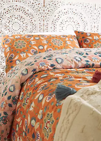 furn. Folk Flora Duvet Cover Set - Orange | Kaleidoscope