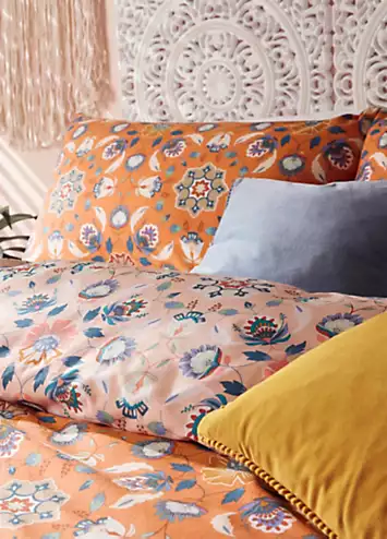 furn. Folk Flora Duvet Cover Set - Orange | Kaleidoscope