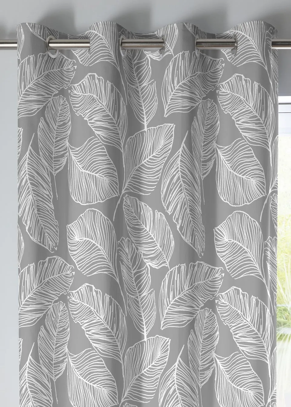 Fusion Matteo Grey Eyelet Curtains