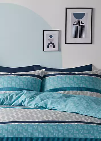 Fusion Rico Reversible Duvet Cover Set - Teal | Kaleidoscope