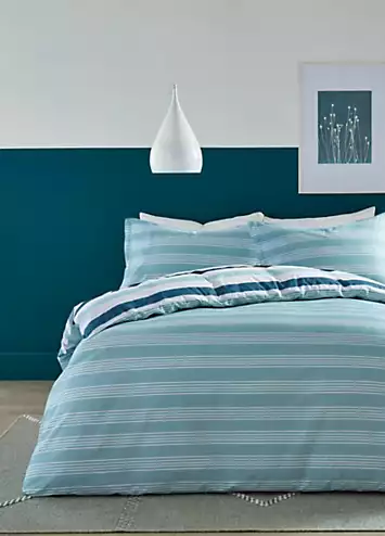 Fusion Teal Carlson Stripe Duvet Cover Set | Kaleidoscope