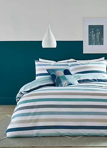 Fusion Teal Carlson Stripe Duvet Cover Set | Kaleidoscope