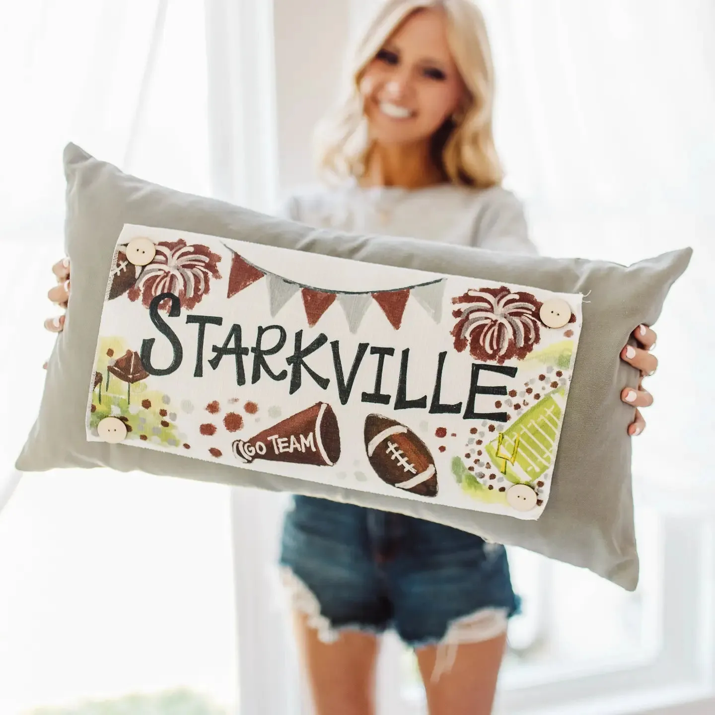 Gameday Starkville City Cheer Pillow Swap - Lucky Bird